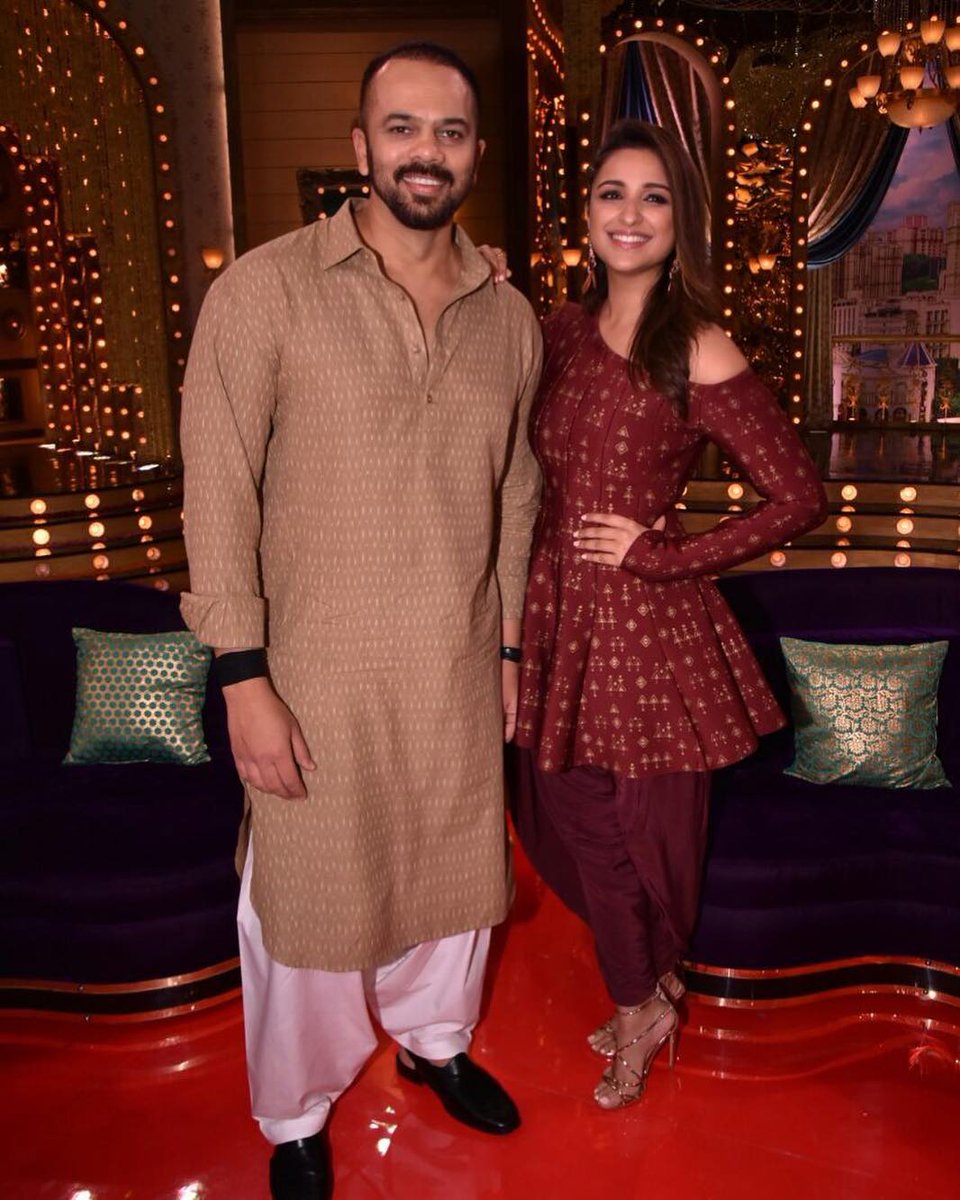 ParineetiChopra's tweet photo. Learnt so much from you Rohit sir. You made the experience of Golmaal Again unbelievable. Guys GolmaalAgain out in 5days #RohitShetty <3/3> https://t.co/l4Vv65977m