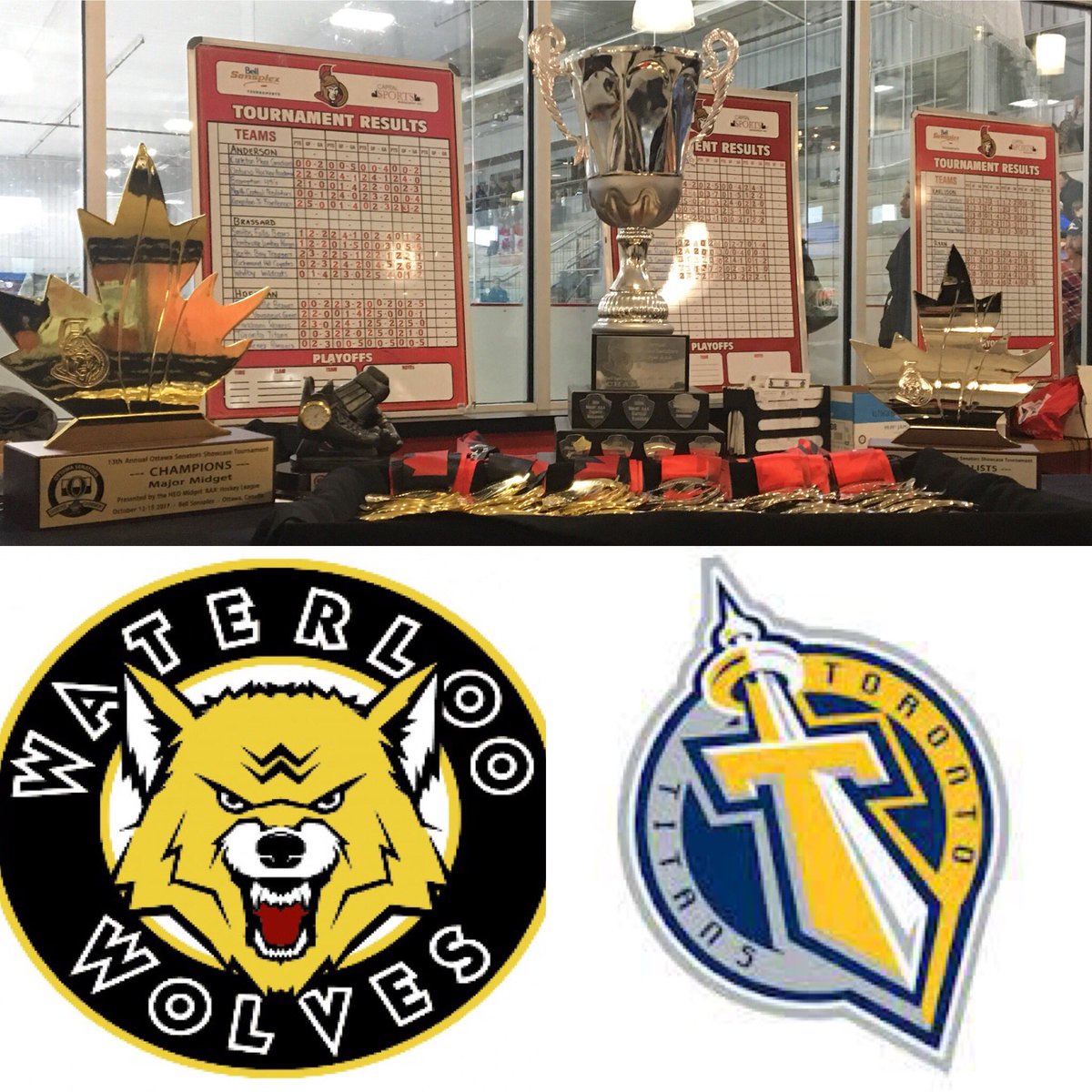 Sensplex's tweet photo. Waterloo will be taking on Toronto for the Championship at the Bell Sensplex!! #SenatorsAAAShowcase https://t.co/17MLchTE9E