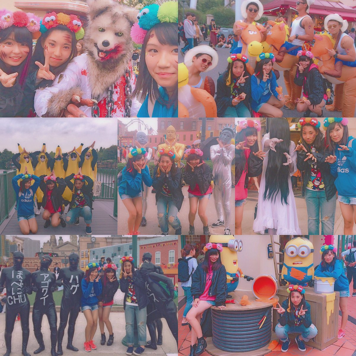 amami1208exile's tweet photo. ─ 🕸💜10.14  USJ 👻─

乗り物とゆーよりホラー系メインで行ってきた👻✨
3人共ビビって腰抜けて転けての繰り返し…😂自分的にチャッキーが1番怖かった。。
朝から晩まで笑いっぱなしのテンションMAXで超楽しかった🌷 https://t.co/fzic9p24qv