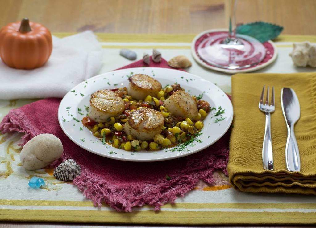 ChefJDKammes's tweet photo. Scallops on a bed of corn salsa! I’m also practicing my presentation. What do you think? #chefjdkammes #personalch… https://t.co/dz4cya24U8 https://t.co/VLWKilCbUv