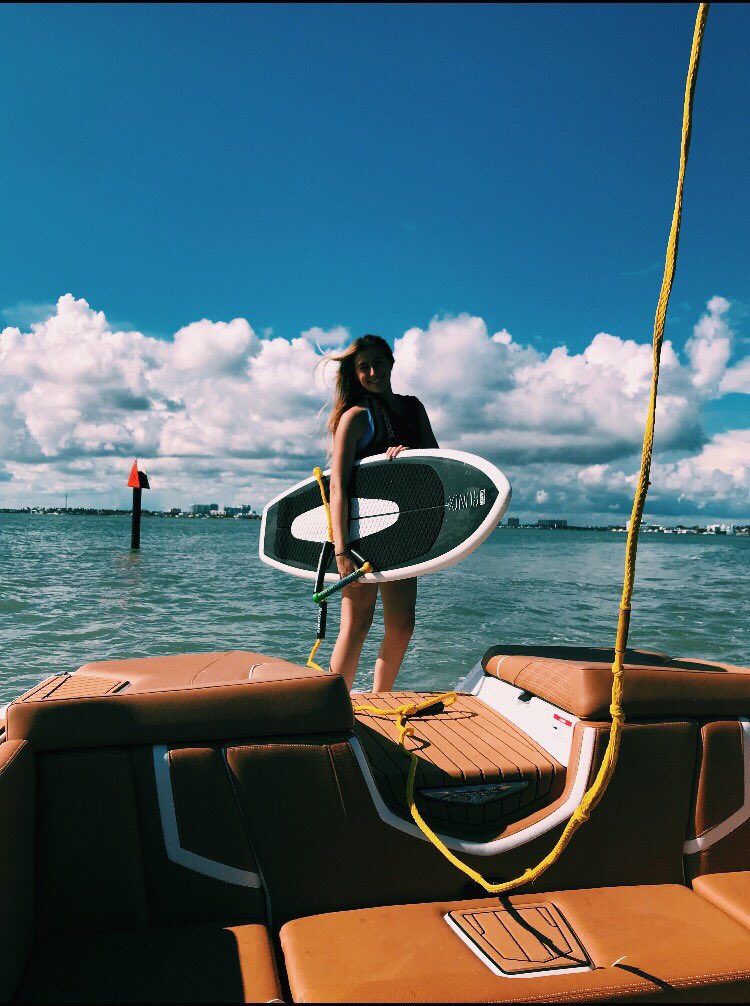 CappelloJp's tweet photo. Grateful for another day on the water with SusiC and Xtina. Miami Ski Nautique delivers the best boats. #TheSaltLife https://t.co/9D0BmXFR1i