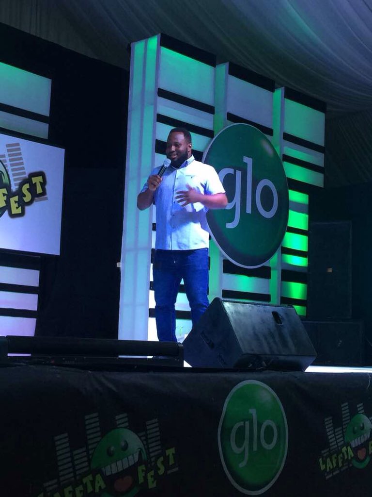 MhizRetweet's tweet photo. iamsjbmediapr: #Glolafftafest2017 #GloLafftaFestAjah   Dan d Humorous is on rib duties tonight 😂😂 https://t.co/xnqZEoI1BV