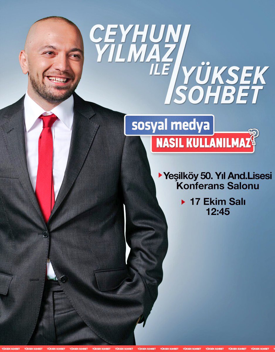 Haklı olarak
-bi zamanlar-
“Konuşma Ceyhun” denilen okuluma
 -şimdi- “konuşmaya” gidiyorum.
Allahım bu ne mutluluk🎬
#Yeşilköy50YılLisesi ♥️