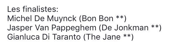 pazlevinson's tweet photo. Jasper Van Pappeghem has won the #bsb2017 and he will go to Arg invited by @winesofarg congrats to the 2nd and 3rd place !@SommelierGilBE https://t.co/CU5CWgeUzG