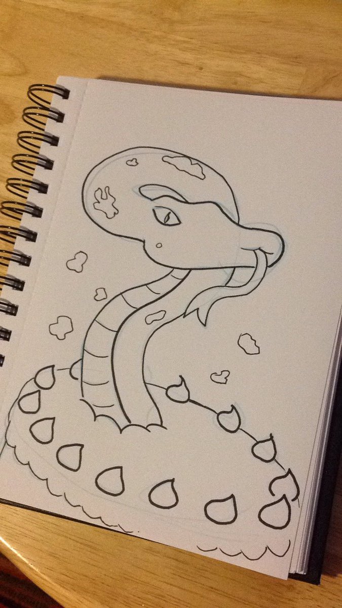 BelugaToons's tweet photo. A snake in a cake #Inktober #FoodFright https://t.co/68ERGIg53K