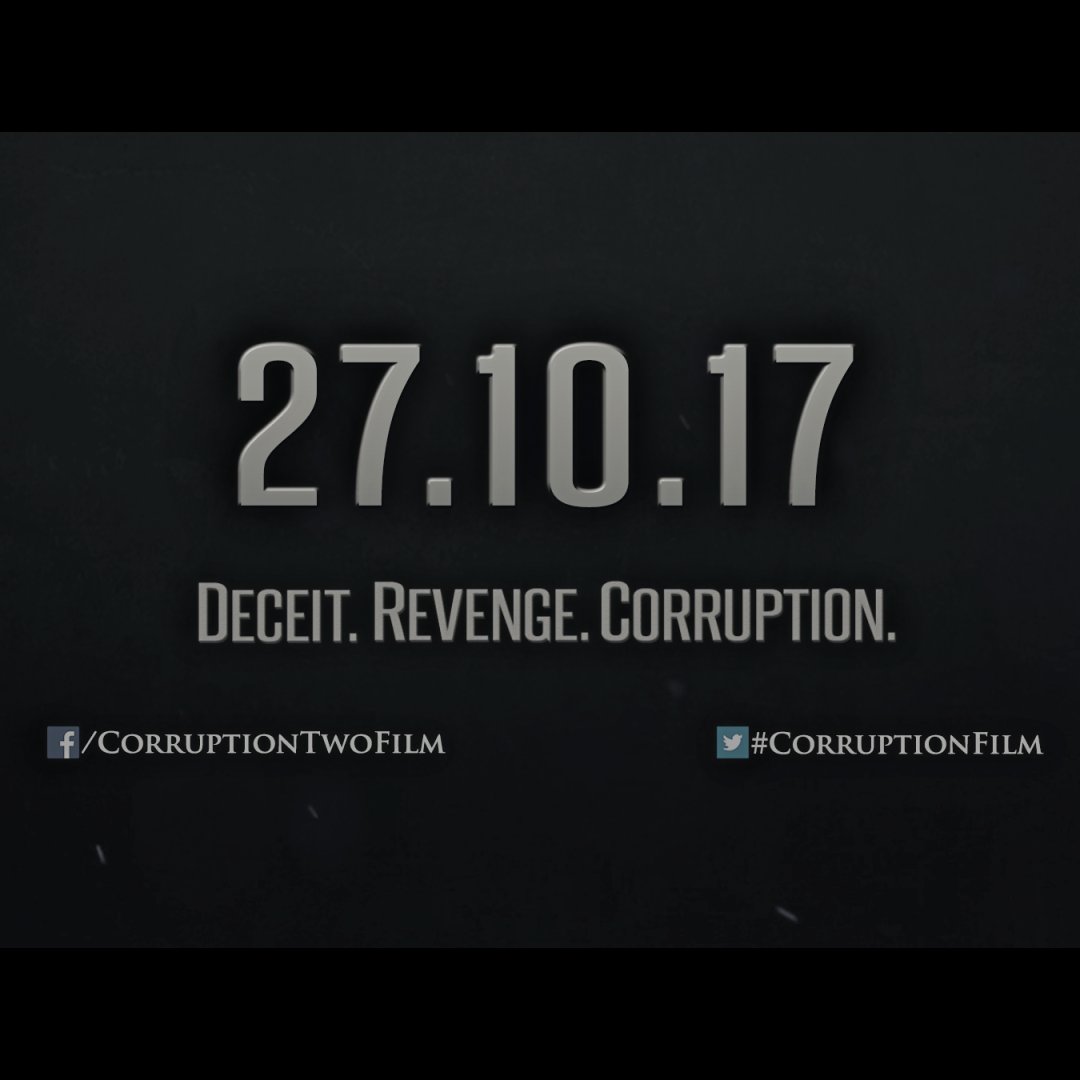 corruptionfilm's tweet photo. WORLDWIDE RELEASE: 27.10.17 - Corruption II coming soon to Amazon Video &amp; Vimeo on Demand! 🌍  🎬
#corruptionfilm #comingsoon https://t.co/T76jw0YPYI