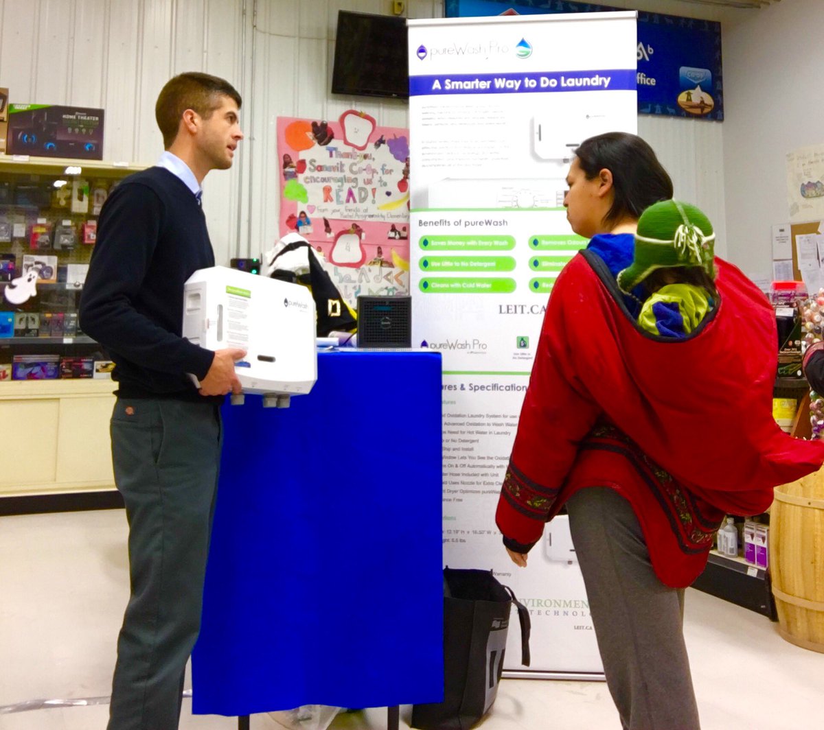 kevinqshale's tweet photo. Promoting #pureWashPro across #Nunavut to offer #Ecofriendly solutions for the home. #environment #ActOnClimate @cathmckenna https://t.co/1FLFwGCJEr