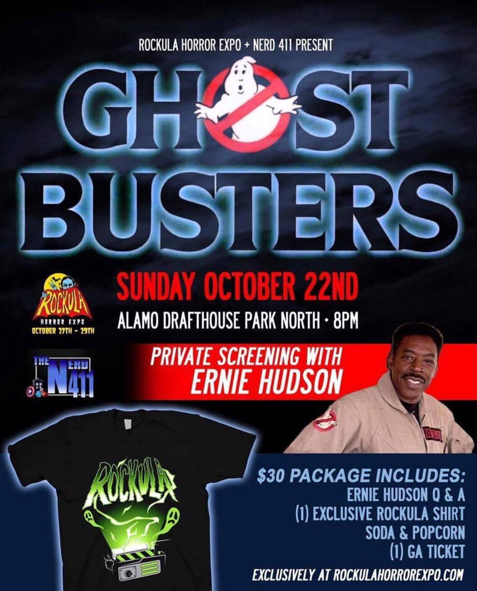 ☎️Who ya gonna call? <a href="/Ernie_Hudson/">Ernie Hudson</a> for a private screening! Let’s get it, 👉🏽🎟: bit.ly/2woEpr3