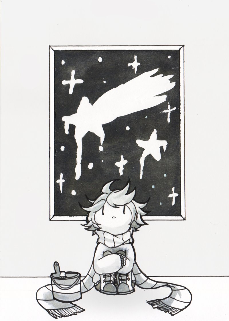 If the night is pitch black, paint your own stars
#inktober #inktober2017 