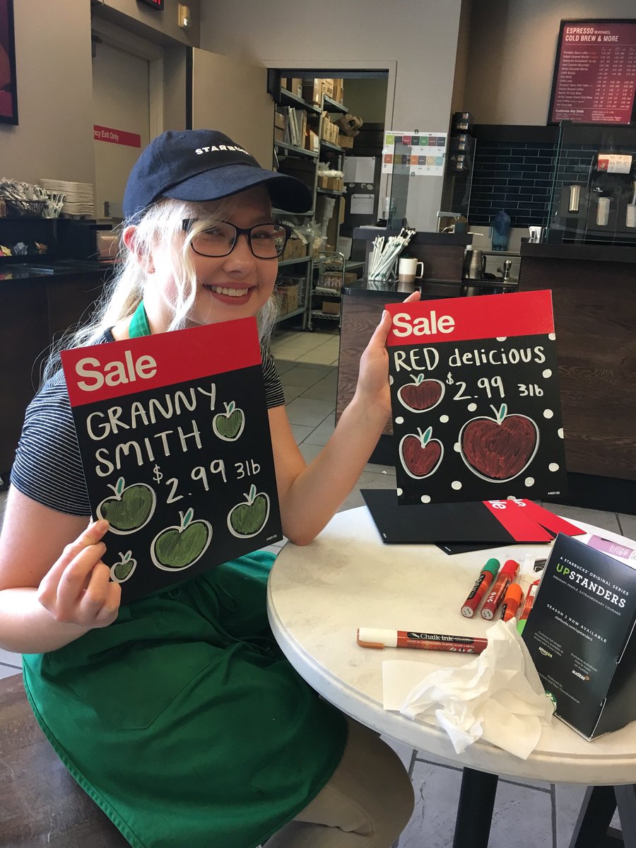 Our Starbucks TM Julia makes amazing signs for produce! #drivingsales #820rodeo <a href="/TheT820Alex/">Alexander</a> @CHead820 <a href="/MBCurry22/">Michael Curry</a> <a href="/MelissaKohler4/">Melissa Kohler</a>