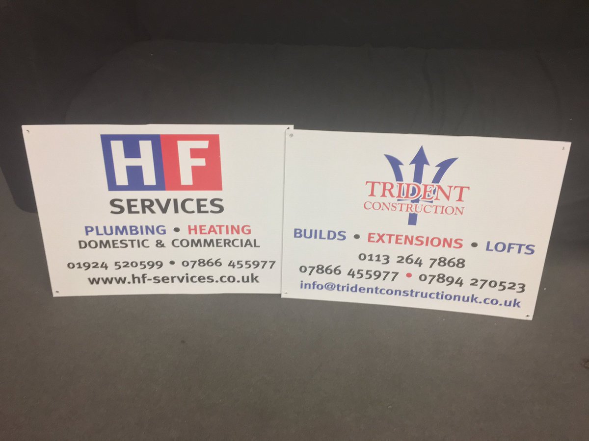 IanGiles79's tweet photo. Another little weekend job delivered. Site advertising boards perfect for tradespeople. #correxsigns #Logodesign #quickprint https://t.co/1bXyYgxyzR