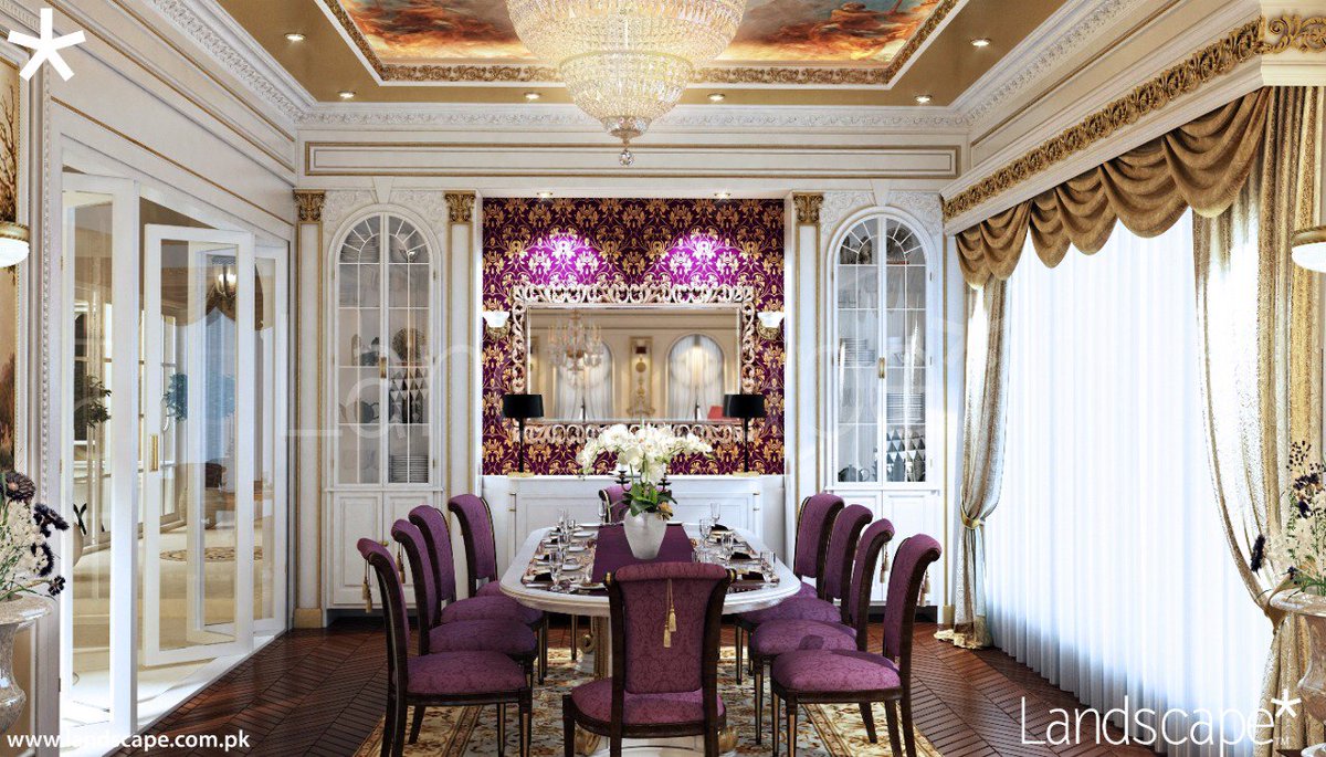 LandscapePLC's tweet photo. Gold mouldings and murals on the ceiling, wooden lamination for the flooring, and a hint of bright purple to enliven the space
#landscapeplc https://t.co/rsZ0B8ann6