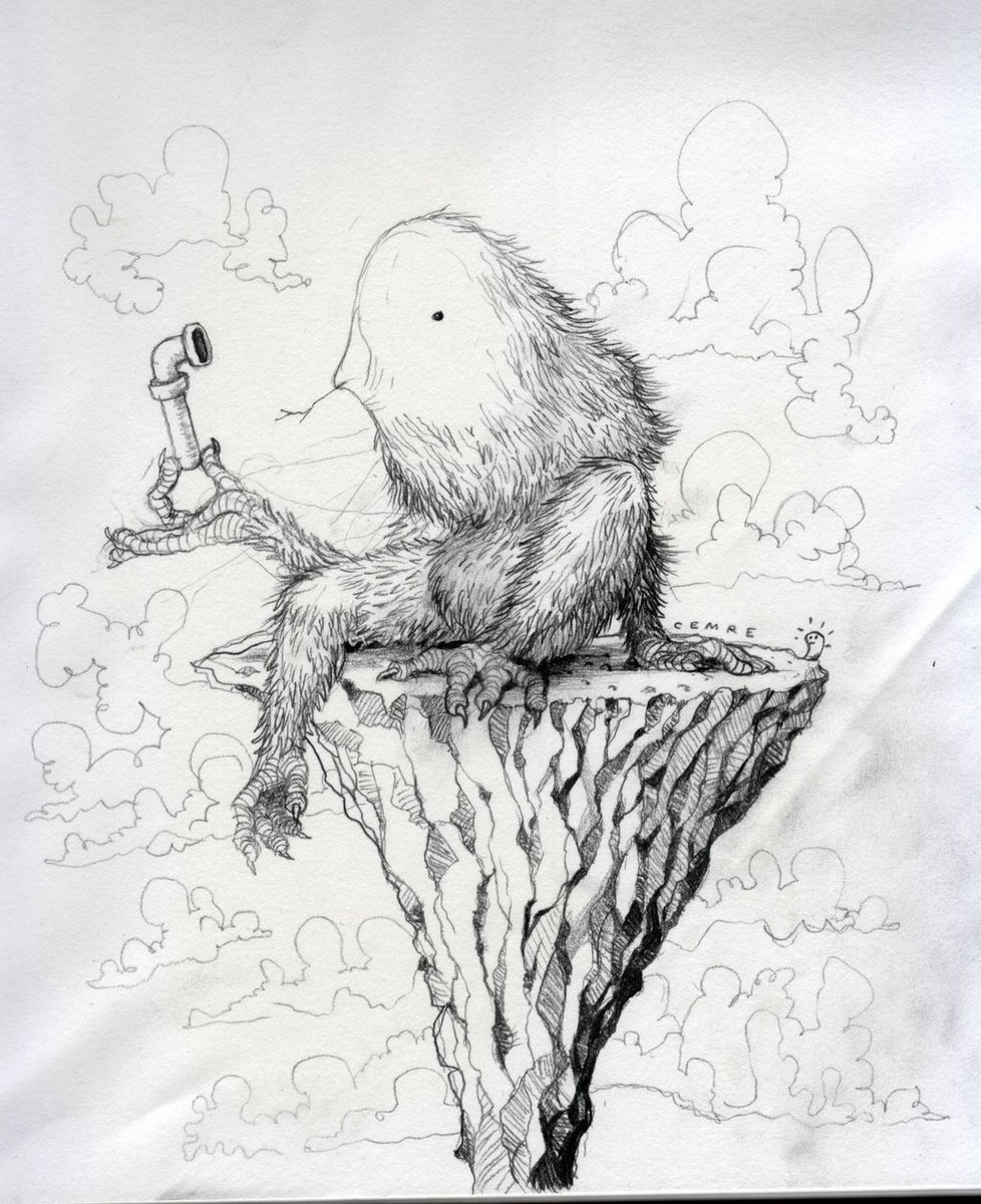 deluxepaint's tweet photo. Pipe Bird | 2011 | Cemre Ozkurt  

#abstract #surreal #sketch #drawing #humor #cartoon https://t.co/2tztdLSjb5