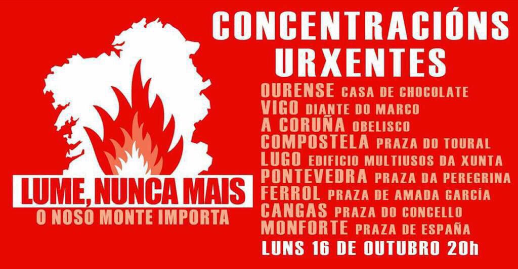 #ArdeGalicia mentras seguimos sen unha política efectiva de prevención. Mañá voltamos ás rúas #LumesNuncaMáis