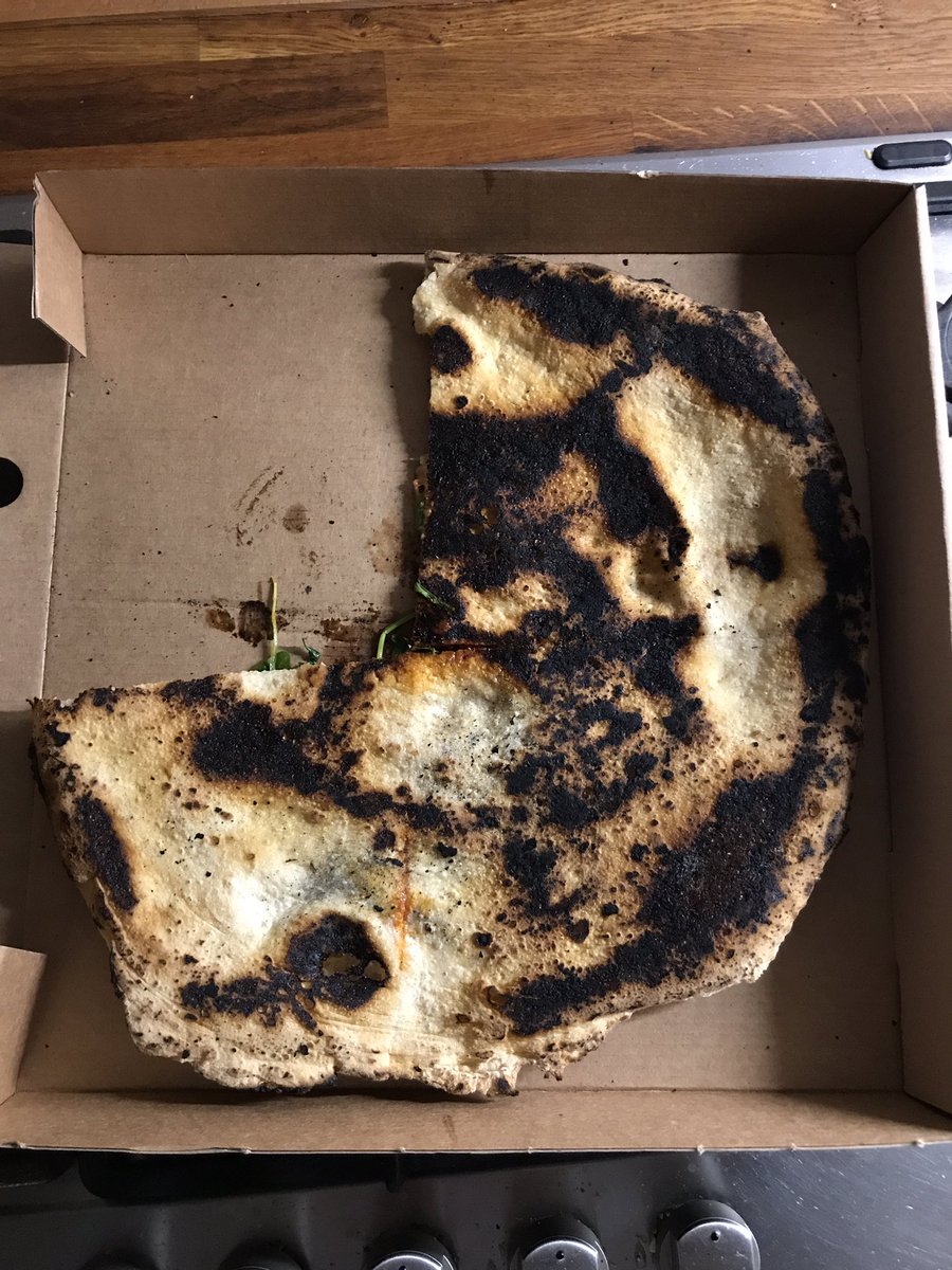martinotoole's tweet photo. @CrustBros You lot should consider rebranding as #BurntCrustBros. Sub-standard and shocking #takeaway #pizza #crustbros #camberwell https://t.co/q6zlGeEe7H