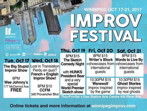 CommonCrowImpro's tweet photo. Getting excited for this year’s @WinnipegImprov Fest! #WpgIf2017 #Winnipeg #comedy #improv #sketchcomedy #spokenword https://t.co/oyLH3tBQLx