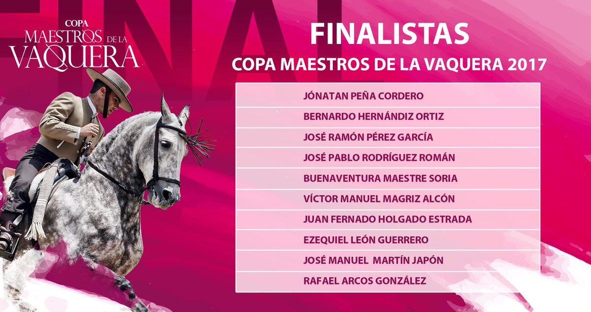 MadridHorseWeek's tweet photo. CONFIRMADOS los 10 clasificados para la Final de la Copa Maestros de la Vaquera que se disputará en @MadridHorseWeek #MadridHorseWeek17 🏇🏼🏆 https://t.co/Y3WRhjmJil