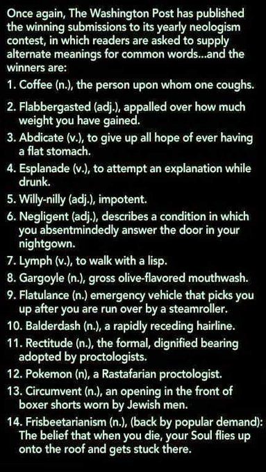 These are hilarious! #potd #alternative #meanings #Willy-Nilly #lymph #SundayFunday #YoureWelcome https://t<a href="/tag/potd"class="tags">#potd</a><a href="/tag/alternative"class="tags">#alternative</a><a href="/tag/meanings"class="tags">#meanings</a><a href="/tag/sundayfunday"class="tags"><span>#sundayfunday</span></a><a href="/tag/yourewelcome"class="tags"><span>#yourewelcome</span></a><a href="/tag/willy"class="tags"><span>#willy</span></a><a href="/tag/lymph"class="tags"><span>#lymph</span></a>