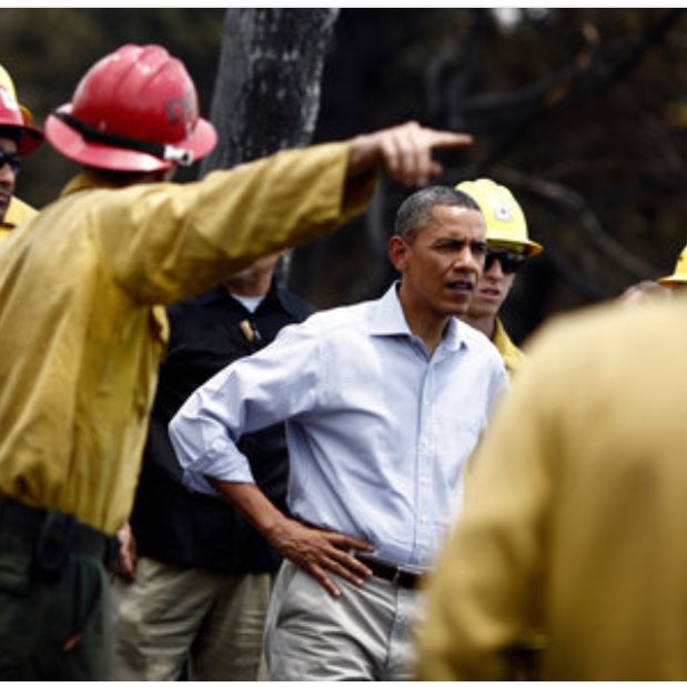 Mikel_Jollett's tweet image. Left: Obama in Colorado after the most devastating fire in state history

Right: Trump after the most devastating fire in California history
