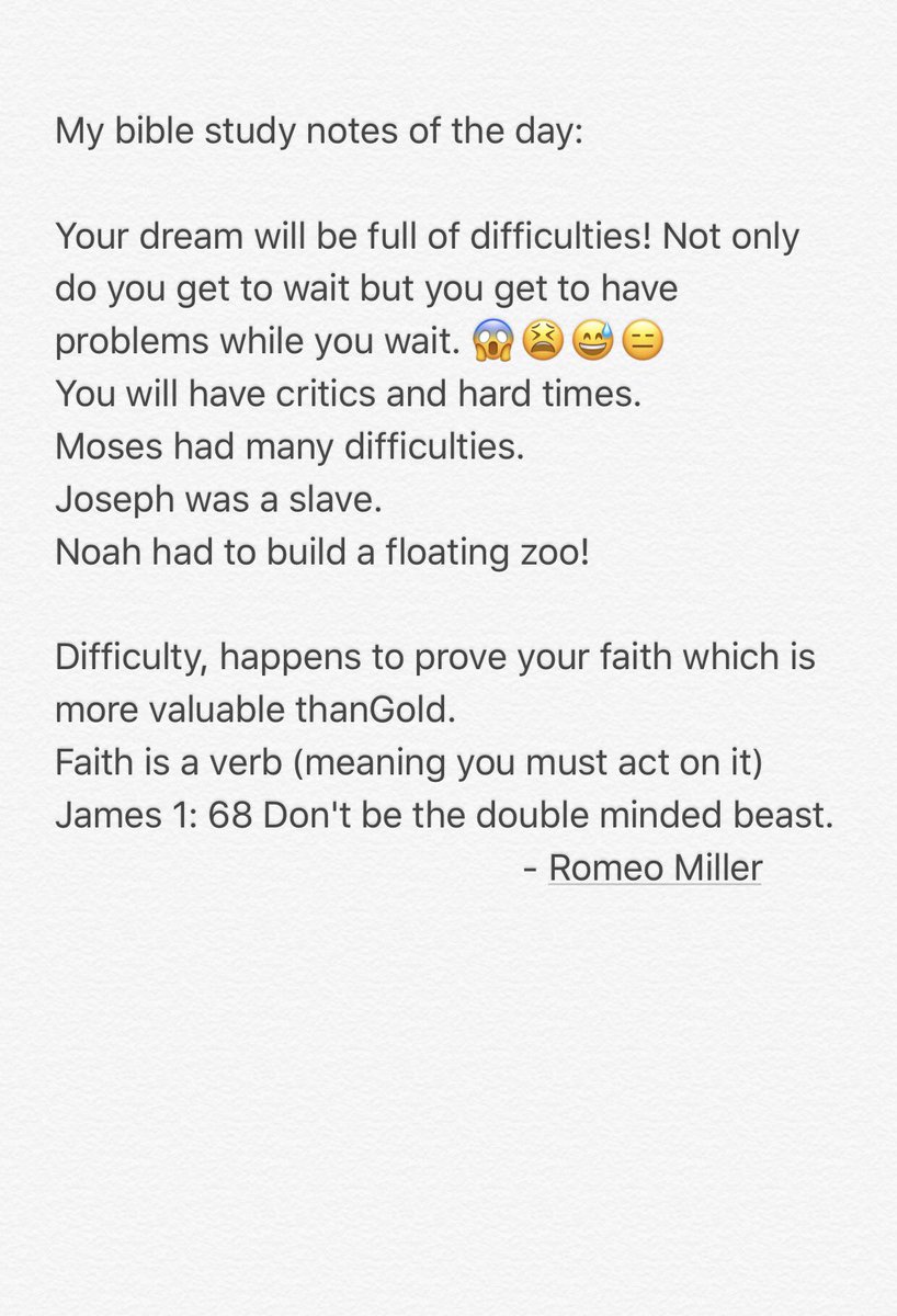 RomeoMiller's tweet image. My bible study notes of the day:
James 1: 68 Don't be the double minded beast.
                                          -Romeo Miller