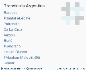 #AbrahamMateoEnSG acaba de convertirse en TT ocupando la 9ª posición en Argentina. Más en trendinalia.com/twitter-trendi…