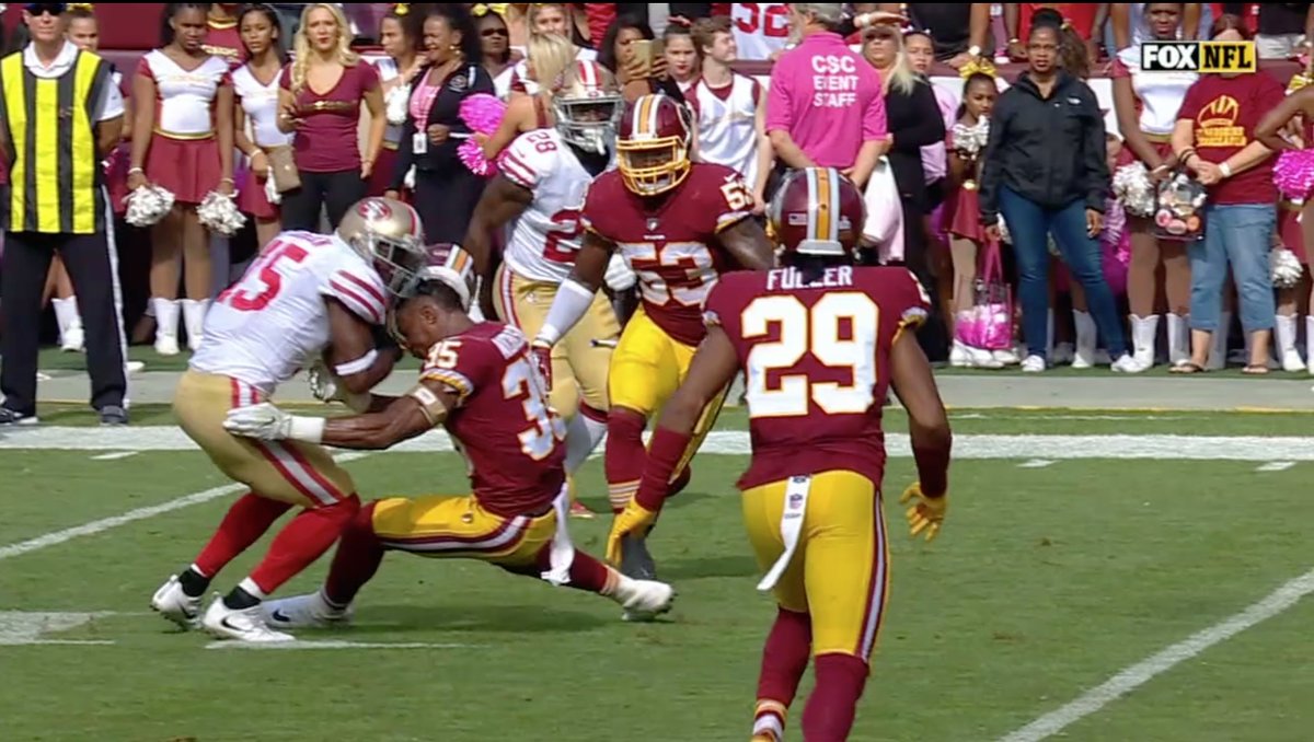 sportingnews's tweet photo. Montae Nicholson's body began twitching after a scary hit from Pierre Garcon. https://t.co/lePaFO26bD https://t.co/k3LVhJQ7X7