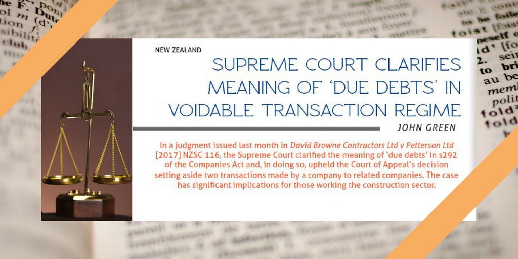 JGreen_BDT's tweet photo. Supreme Court Clarifies Meaning of Due Debts in Voidable Transaction Regime #DueDebt #SupremeCourt  #BuildLaw https://t.co/mS4XEMQBOF https://t.co/w6foGLBDe9
