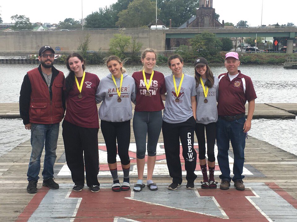 NutleyCrew's tweet photo. Congratulations to the J4, Novice 4 and Coach Scarpelli on medaling at Head of the Passaic! 💪🏅#raiderrowing #fallcrew https://t.co/vaAJIGE409