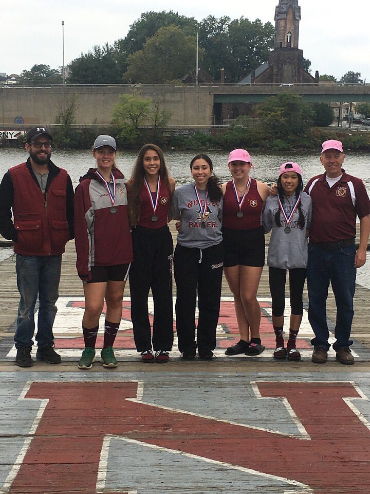 NutleyCrew's tweet photo. Congratulations to the J4, Novice 4 and Coach Scarpelli on medaling at Head of the Passaic! 💪🏅#raiderrowing #fallcrew https://t.co/vaAJIGE409