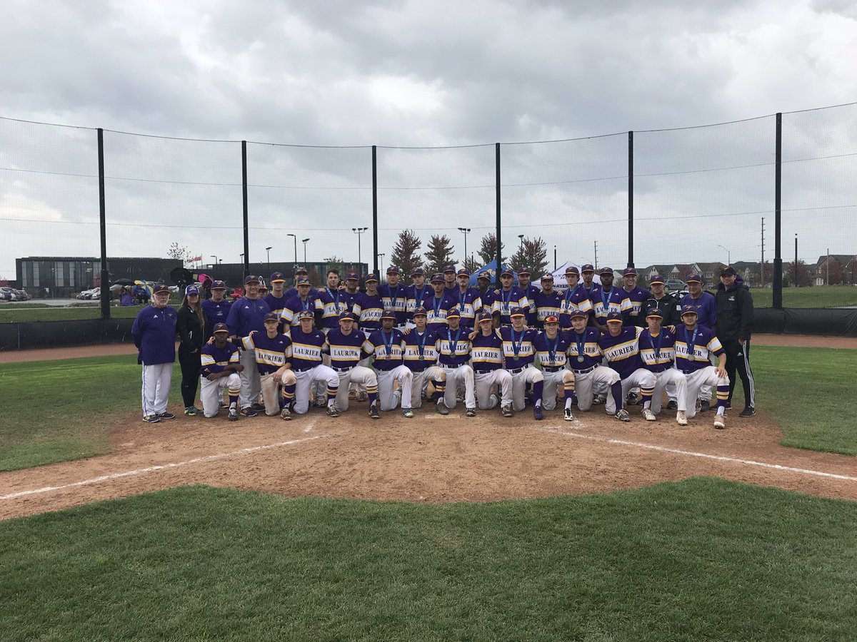 WLUAthletics's tweet photo. M⚾️ falls 8-3 to the @Varsity_Blues in the @OUAsport Final. Hawks take home silver 💜 #WeAreHAWKS https://t.co/5A8hvvbeq6