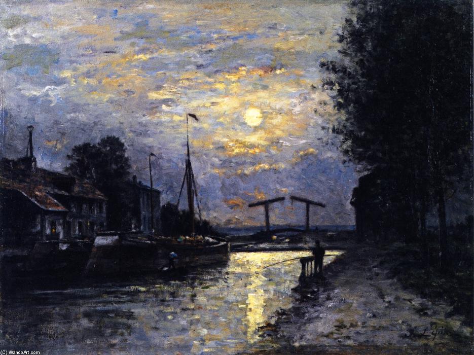 Stanislas #LEPINE, 'CANAL IN SAINT-DENIS, EFFECT MOONLIGHT' #art #arttwit #twitart #iloveart #artlover #StanislasLepine #followart