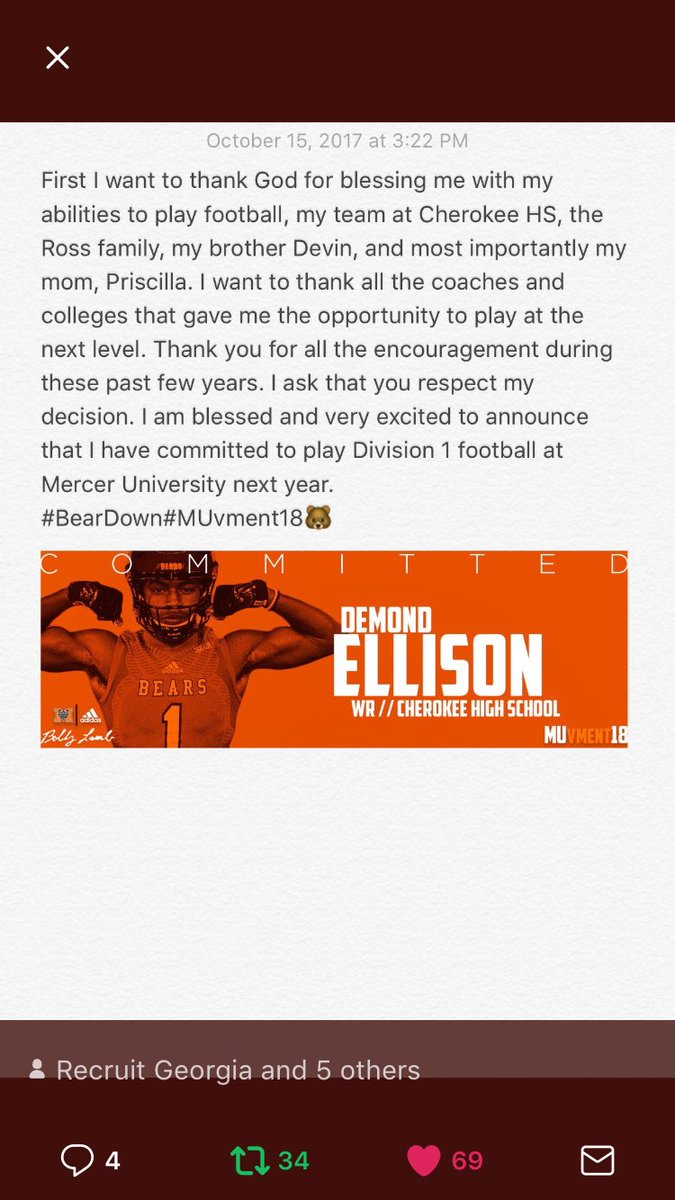 Nookie19670782's tweet photo. I'm so proud you @demond_ellison GOD has great plans for you! 🐻 I love you son❤️ #MUvment18 #BearDownMU https://t.co/OByZoiHISI