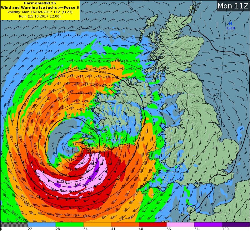 AlanFarrell's tweet photo. All schools and third level colleges will be closed tomorrow. Gusts of 150kph in Dublin by noon. 180kph on higher ground. Batten down the hatches. Follow @MetEireann @FingalEMU @Fingalcoco #Opheila https://t.co/lcsZOPI6I0
