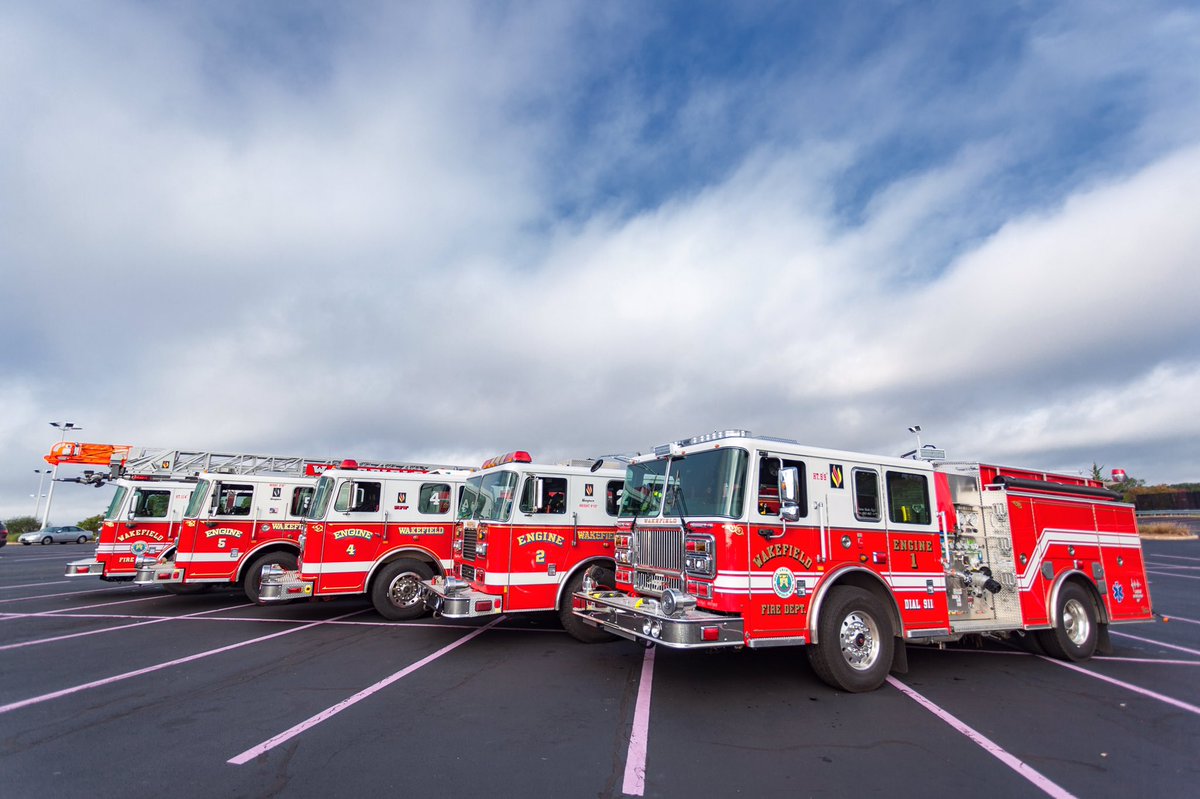 Our lineup of Seagrave fire apparatus.