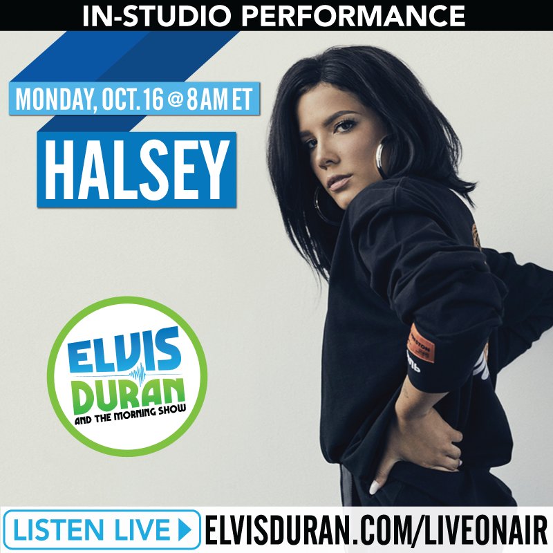 TOMORROW: We have 🌟 <a href="/halsey/">halsey 🌸</a> 🌟 LIVE in-studio with us to perform on-air! 🙌🎶 #HalseyOnElvis 👉 ElvisDuran.com 😍