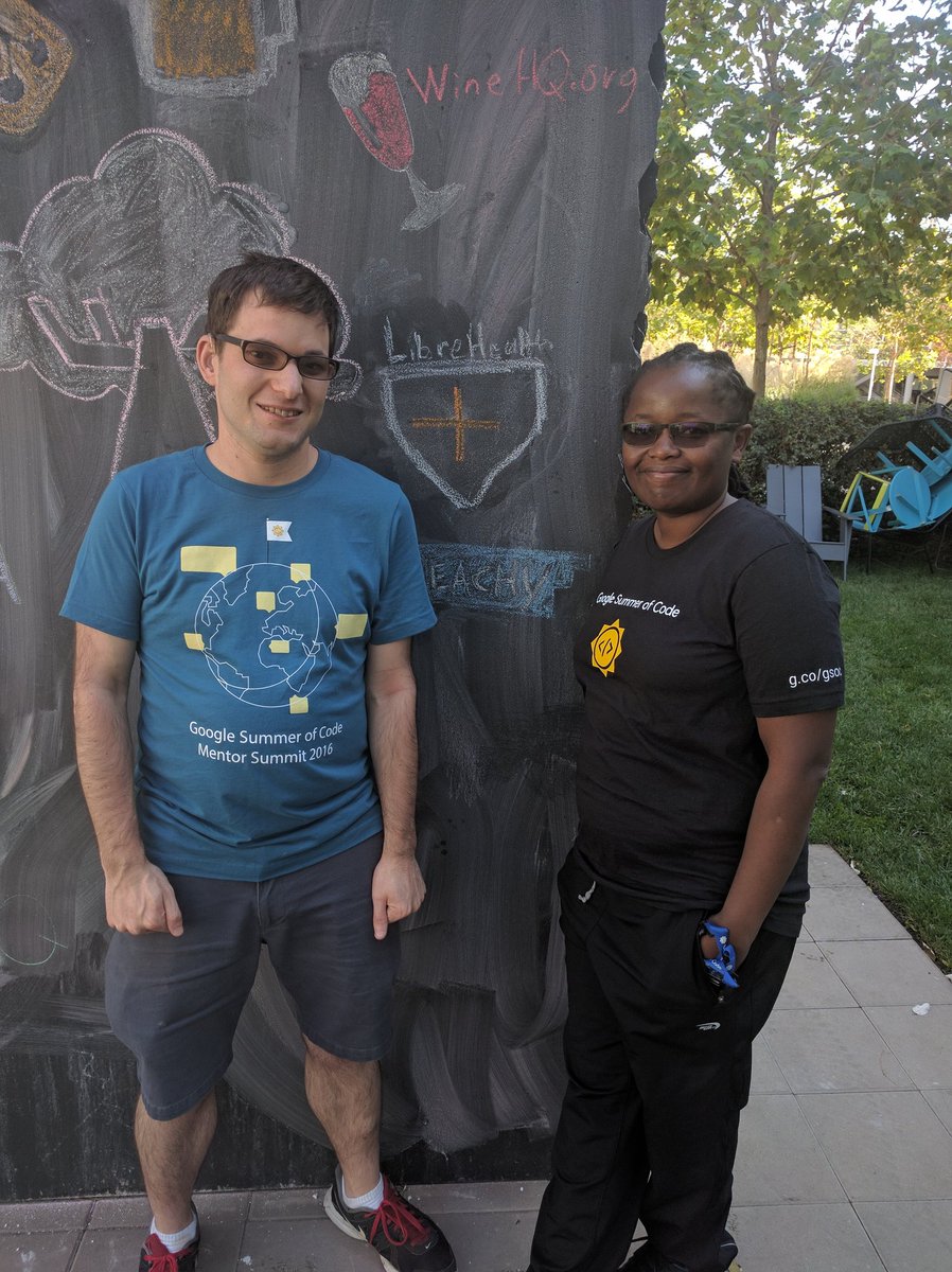 LibreHealthIO's tweet photo. #LibreHealth contributors @judywawira & @robbyoconnor representing with other great @Conservancy projects at the #GSoC mentor summit! https://t.co/P3XrY9QJWx