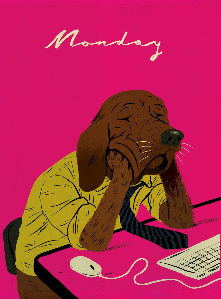 makersmgmt's tweet photo. May your Monday be better than this guy's, he's having a real ruff one ☕ Artwork by @paulyblow https://t.co/ACsFFq2Dkp