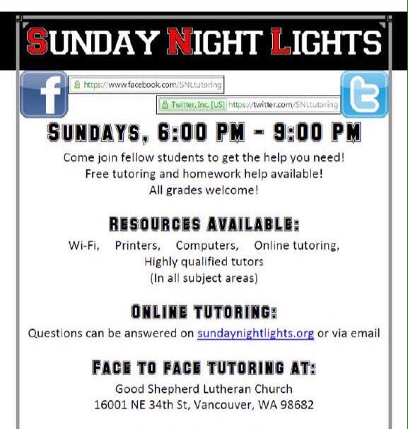SNLtutoring's tweet photo. SNL IS BACK📚 Come by tonight from 6:00-9:00 for homework help for any class! Check the flyer below for info⬇️ https://t.co/DzaGVnrskk