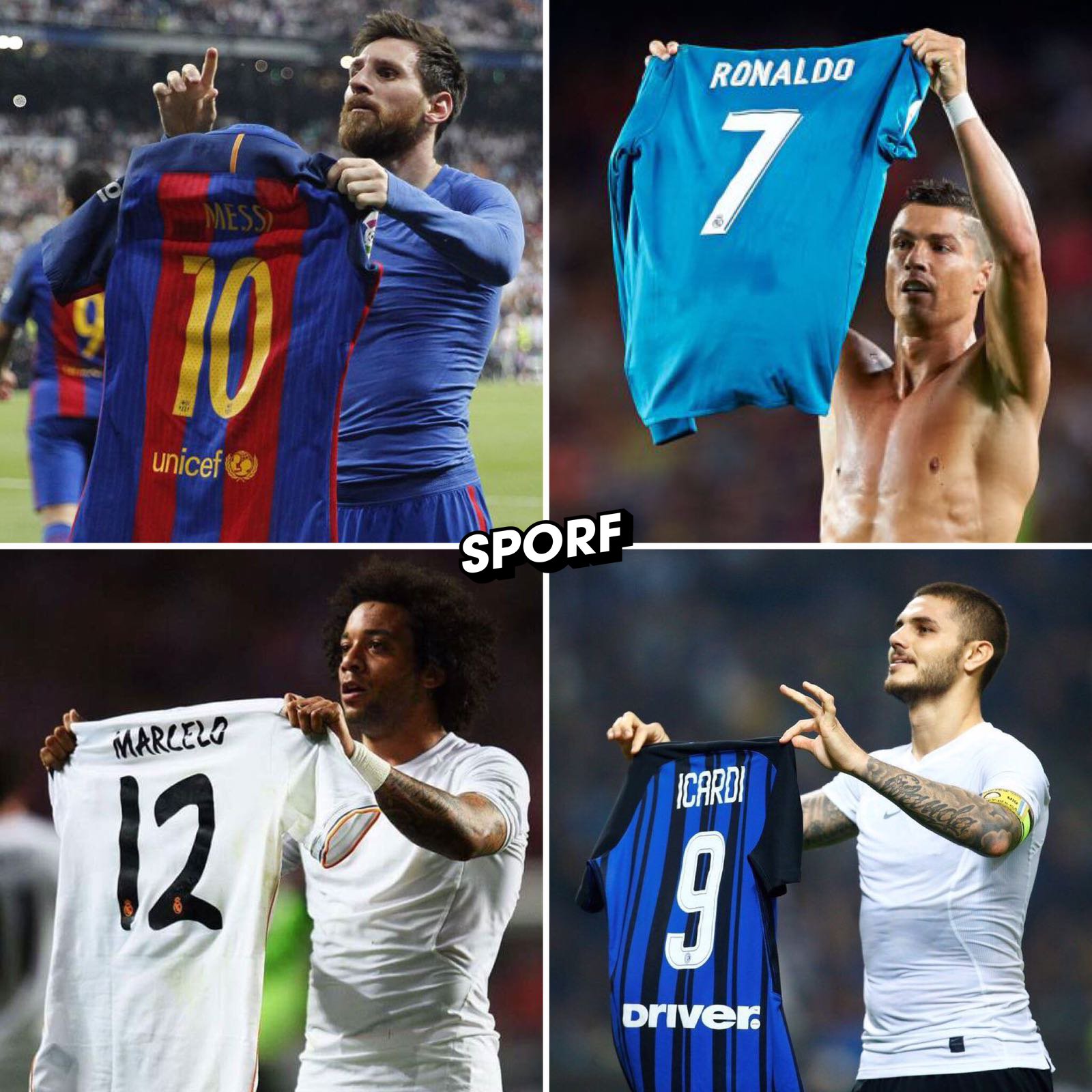 Sporf Shirt Celebration Lionel Messi Cristiano Ronaldo Marcelo Mauro Icardi Iconic T Co 6oeqr0nf6d Twitter Sporf Shirt Celebration Lionel Messi Cristiano Ronaldo Marcelo Mauro Icardi Iconic T Co 6oeqr0nf6d Twitter