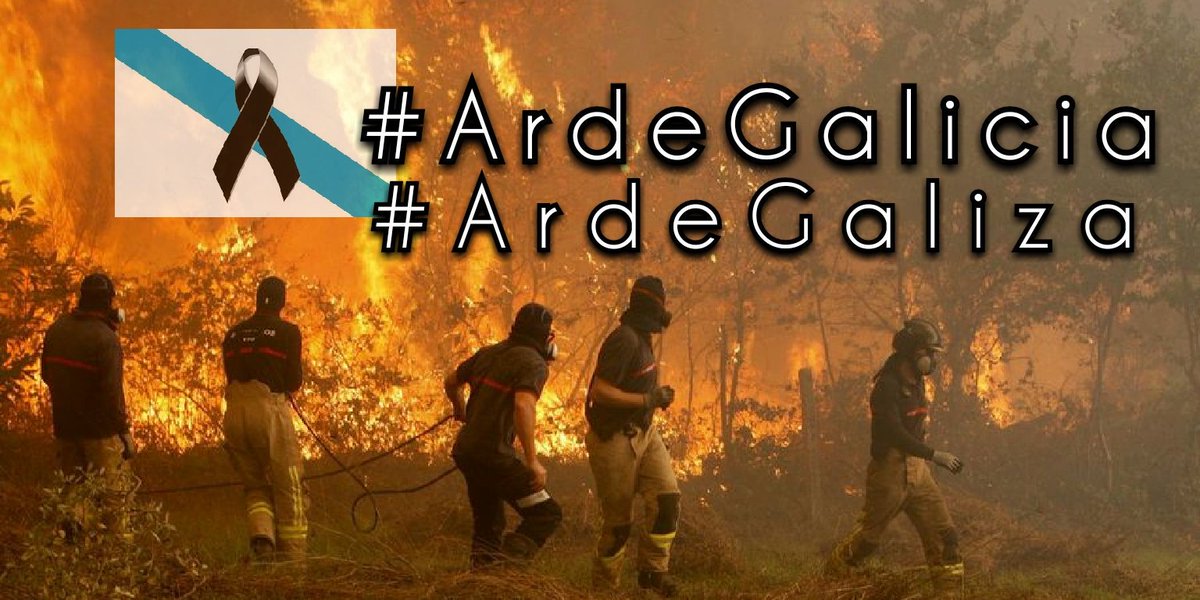 #ArdeGalicia  😢😢 El humo, las llamas y la tristeza nos invaden hoy. Ánimo a todos los héroes que lucháis para ponerle fin