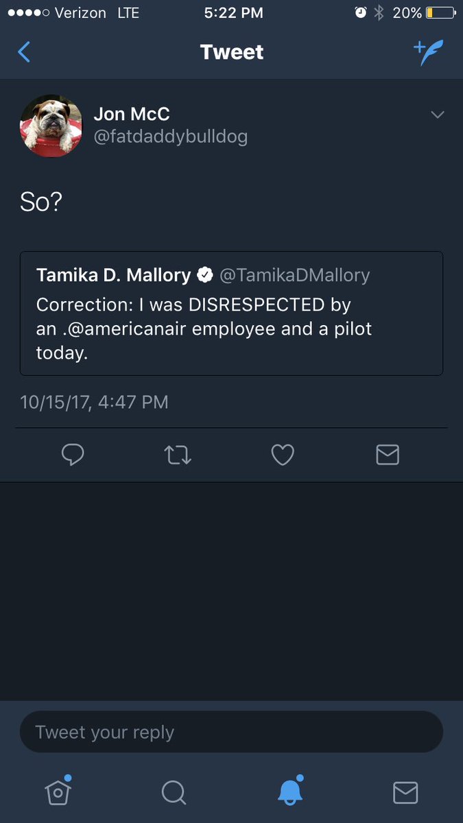 TamikaDMallory's tweet photo. @AmericanAir And this is what happens to black women who share our stories. People call us crazy, tell us we deserved it. https://t.co/2gn0EfKXFZ