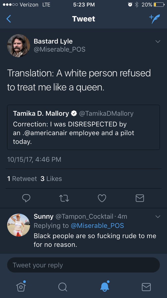 TamikaDMallory's tweet photo. @AmericanAir And this is what happens to black women who share our stories. People call us crazy, tell us we deserved it. https://t.co/2gn0EfKXFZ
