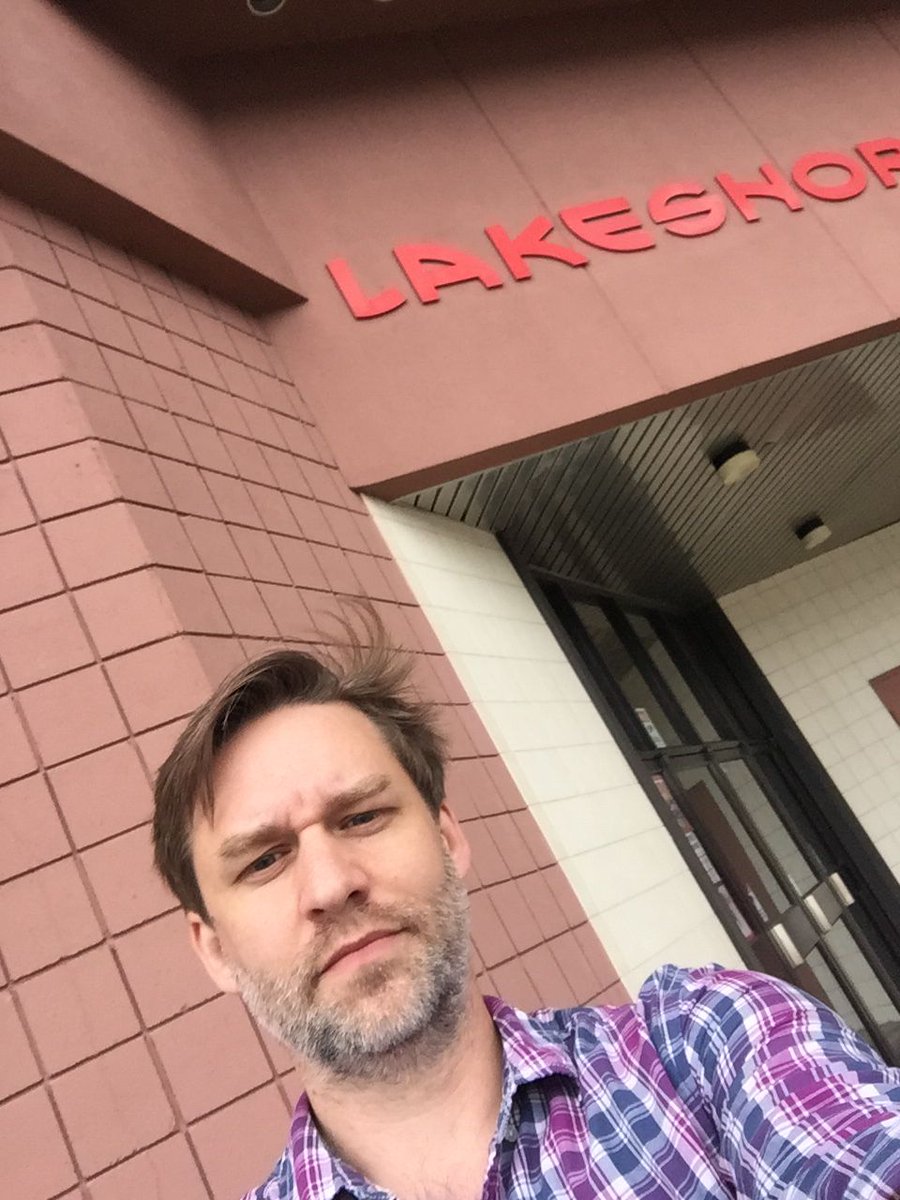 brianbowers's tweet photo. this guy is sitting outside the Atlas ready to collect your Horror Project films! #CLE48HFP #HurryIThinkItMightRainOnMe https://t.co/gVyIzkcCOe