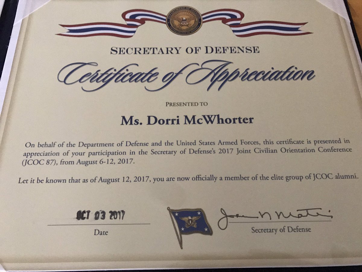 chicCPA's tweet photo. Thank you #SecDef Mattis @DeptofDefense @DoDOutreach for @DOD_JCOC #JCOC87 experience & to all those who serve! #teamcoastguard https://t.co/AfRaBHZEmB