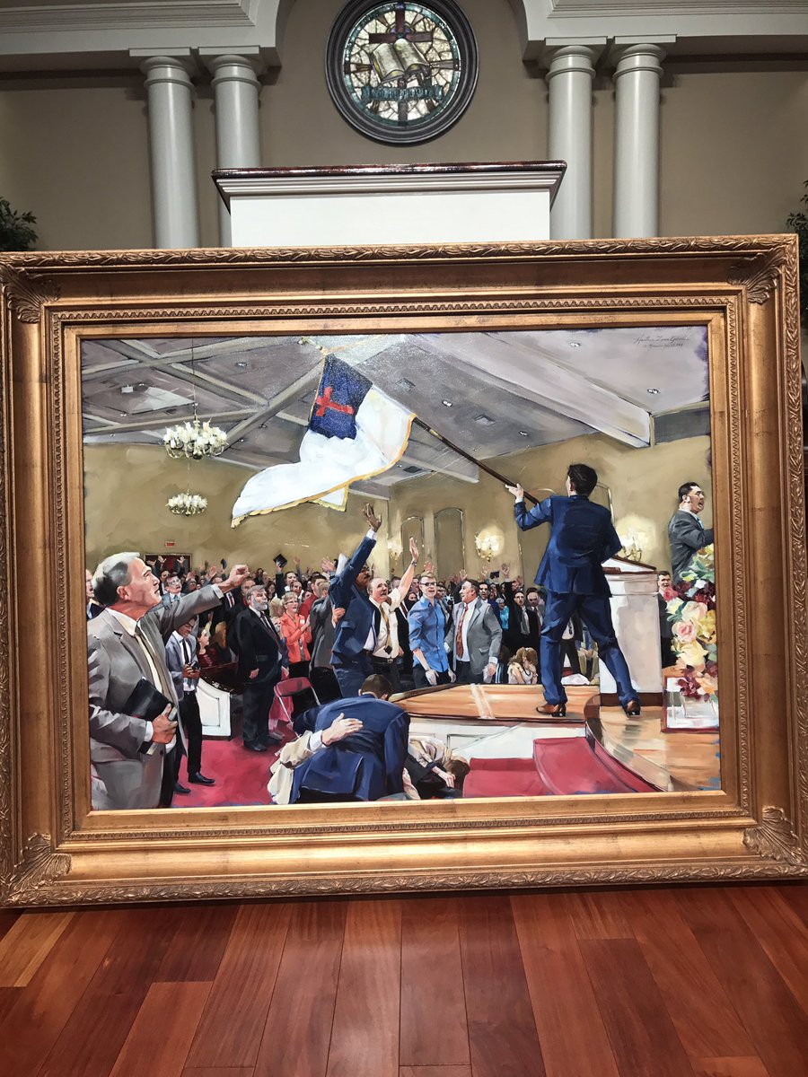 chalieclark's tweet photo. One of our ladies painted this & gave it to my dad tonight. Her motivation was a "what mean ye by these stones" depiction for our kids. Wow! https://t.co/9q1vZkJ3jY