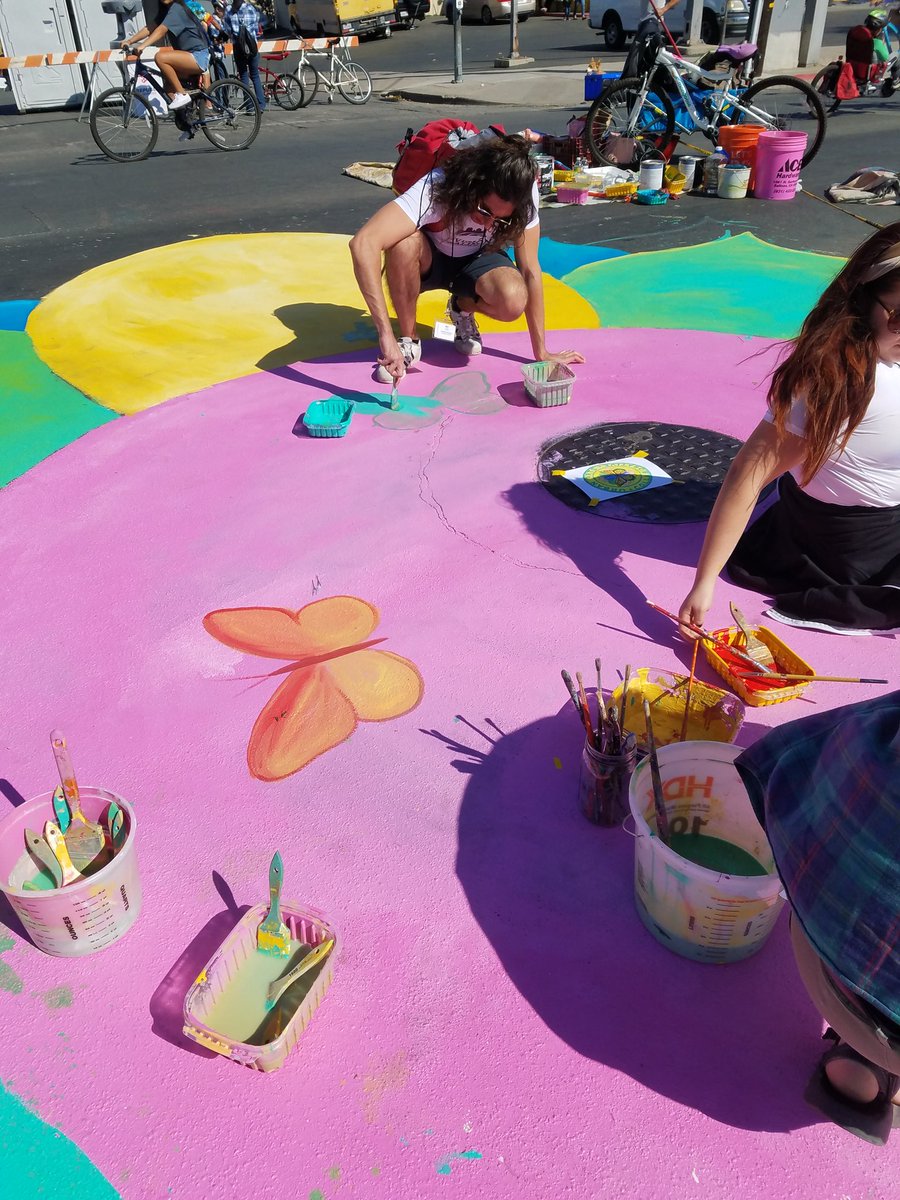 UrbanArtsCo's tweet photo. Urban Arts Collaborative Flower Mandala Mural @ Salinas Ciclovia #uac #uacsalinas #URBANARTS #natureisart #artishealing #art4all https://t.co/G6qFLlHwbX