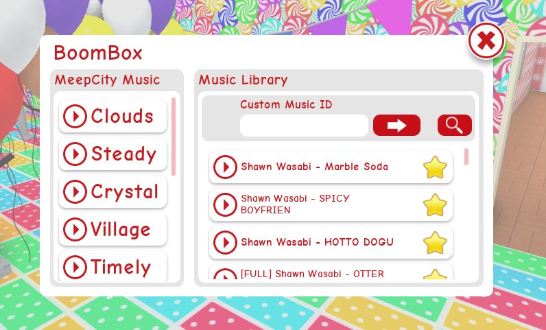 Alexnewtron On Twitter You Can Now Add Favorite Sounds To Your Boomboxes In Meepcity Https T Co Ddibtklaty - meep city roblox codes 2020