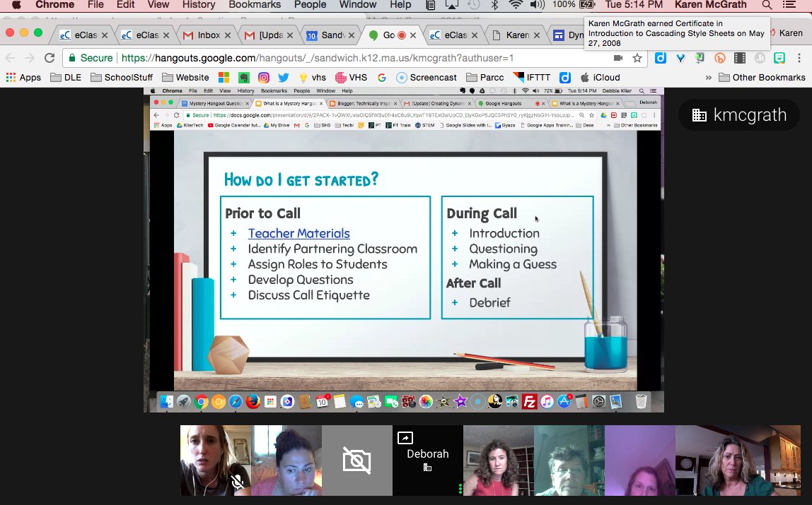 KarenMMcGrath's tweet photo. Awesome Google Hangout w/ #SPSPLN last week! Looking at making Global Connections #edumatch #googlecommunities https://t.co/FLbXAqMJGB