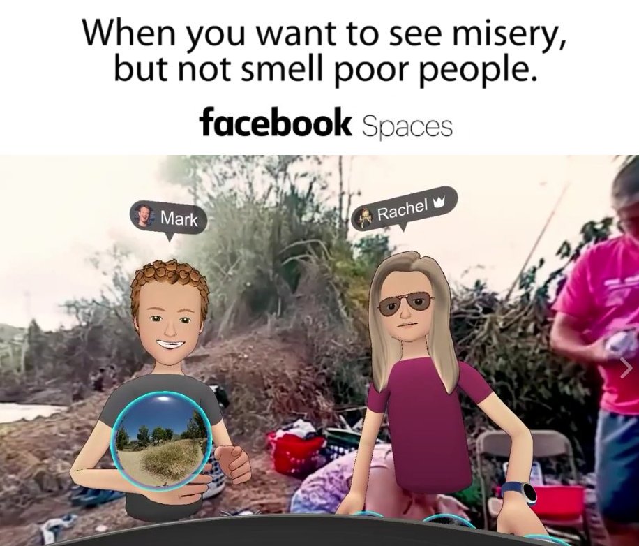Zuck visited devastated PR to say, "It’s flooded...One of the things that’s really magical about [ VR]." #fbspaces #PuertoRicoRelief