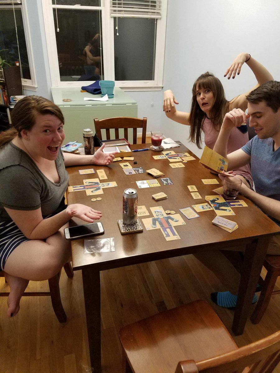 egriswold's tweet photo. Playing the brand new game Stitches. Fun was had by all! #wantsquishyrockkitty @NorwesterGames https://t.co/HrOpGTfEyD